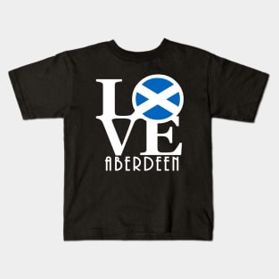 LOVE Aberdeen (white text) Kids T-Shirt